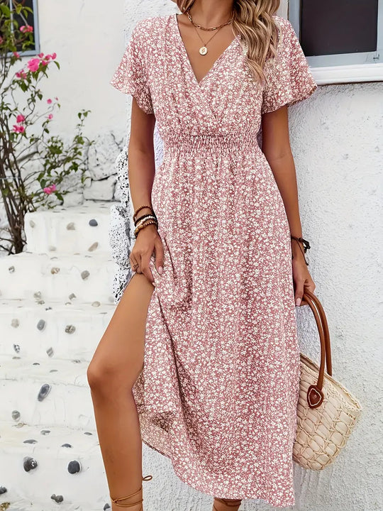 Damen Maxi-Kleid mit floralen Mustern EB