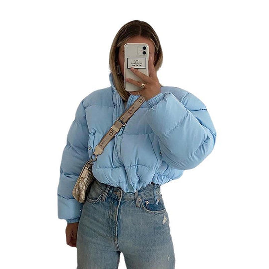 Damen Steppjacke mit hohem Kragen und kürzerem Schnitt EB