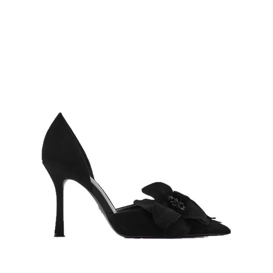 Damen elegante Spitze Pumps mit floralem Design EB