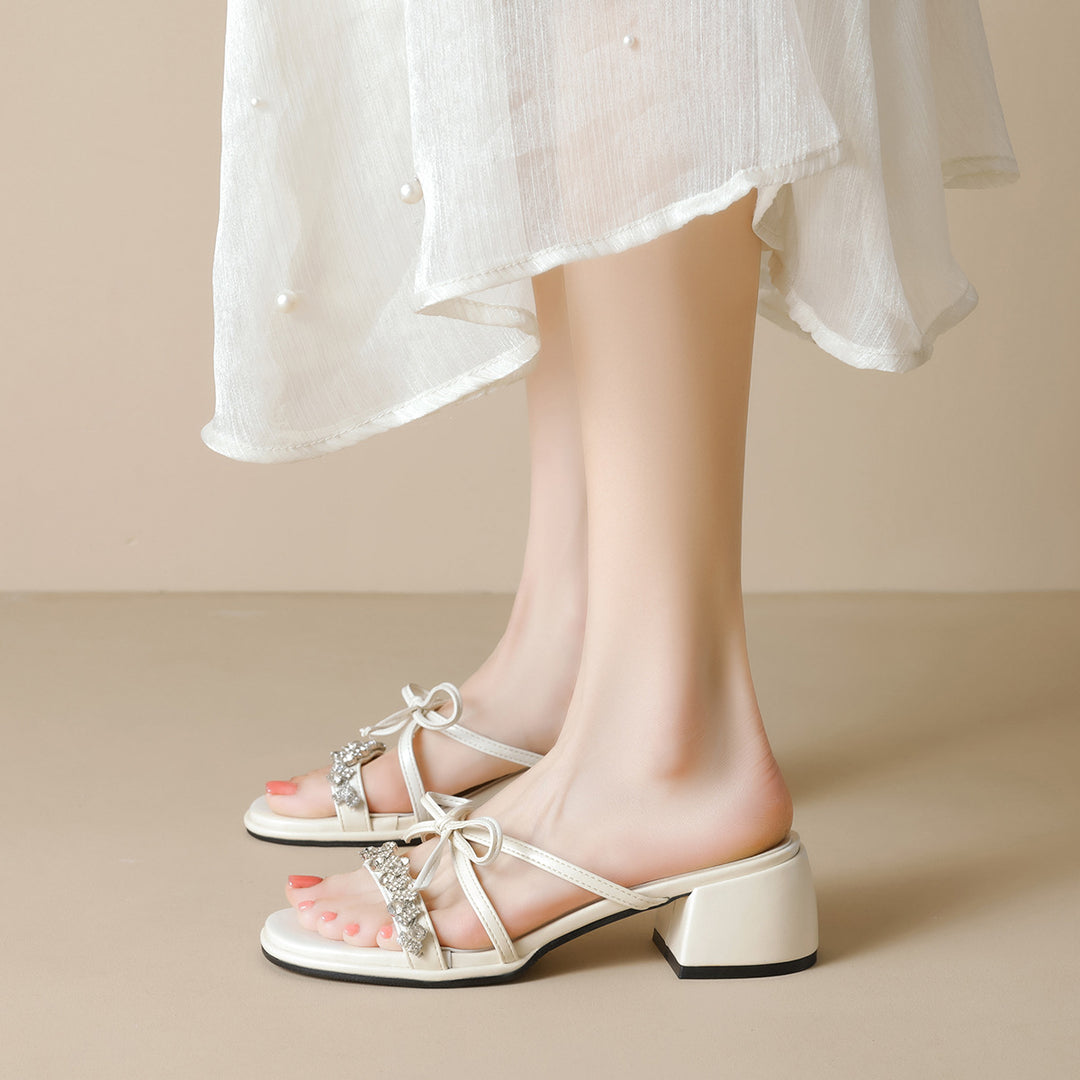 Damen elegante Sandalen mit hochwertigem Strass-Detail EB