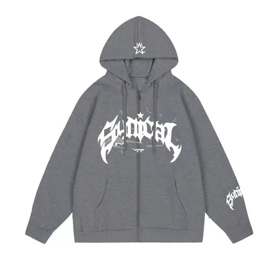 Damen Kapuzensweater mit urbanem Grafikelement und praktischen Taschen EB