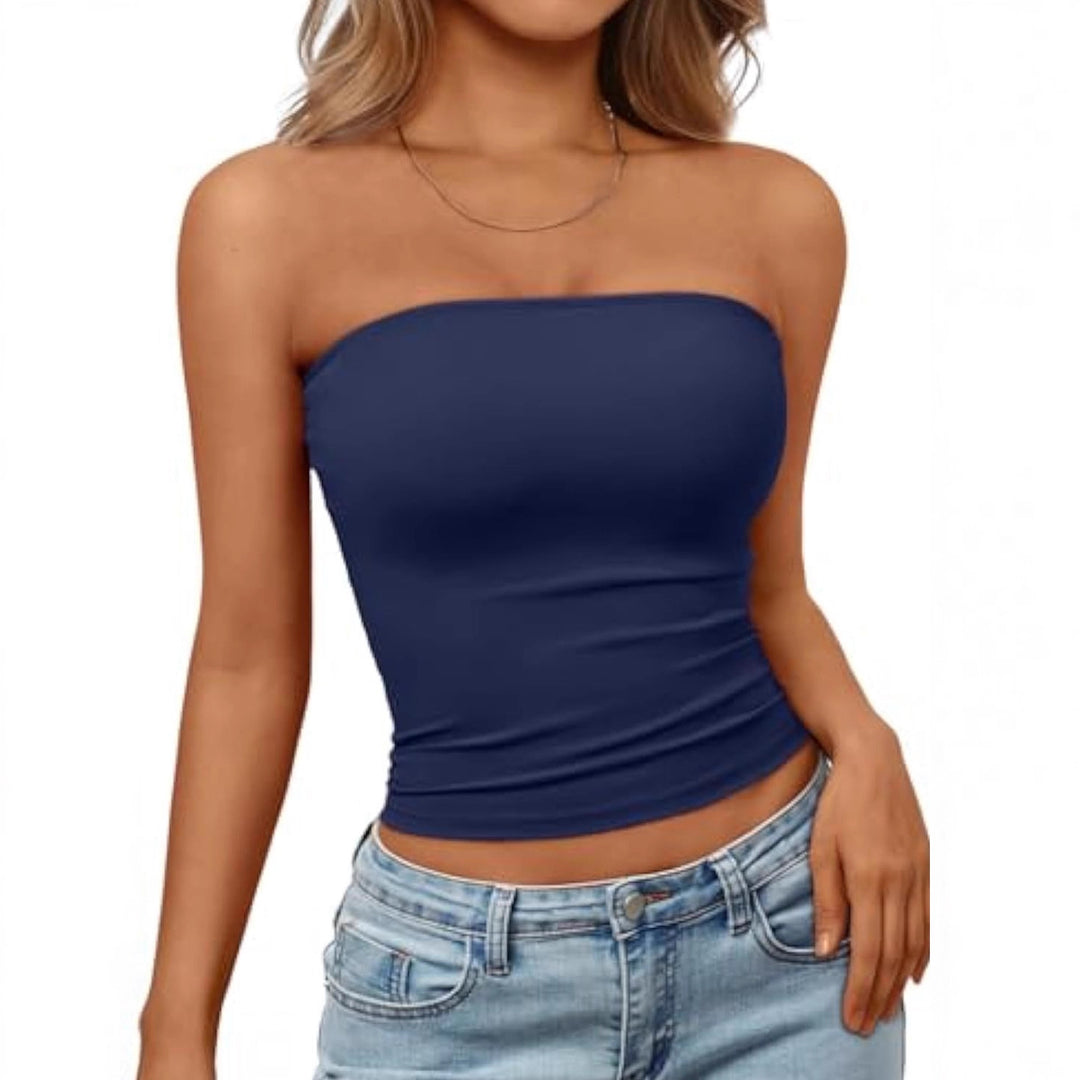 Damen Bandeau-Oberteil aus elastischem Material mit figurbetontem Schnitt EB