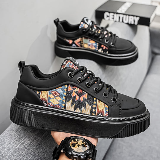 Damen modische Sneakers mit einzigartigem Ethno-Design und bequemer Plattformsohle EB