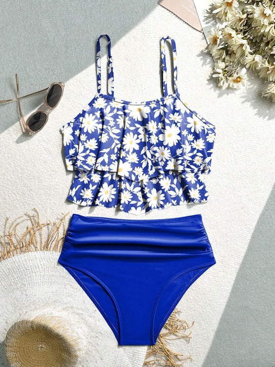 Damen Bikini-Set mit voluminösem Rüschendesign EB