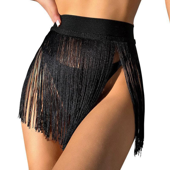 Damen Fransen Bikini-Rock EB