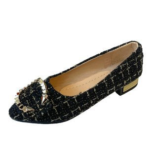 Damen elegante Slipper mit glitzerndem Schmuckdetail EB