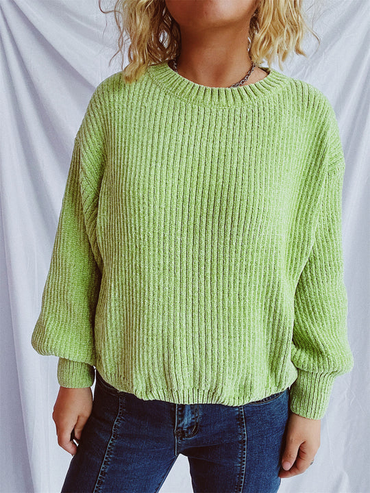 Damen Grobstrickpullover mit weitem Schnitt und strukturiertem Design EB