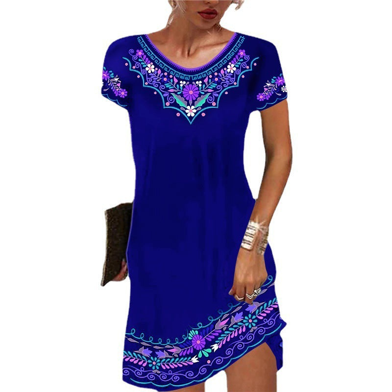 Damen Sommerliches Freizeitkleid mit kunstvollem Stickdesign EB