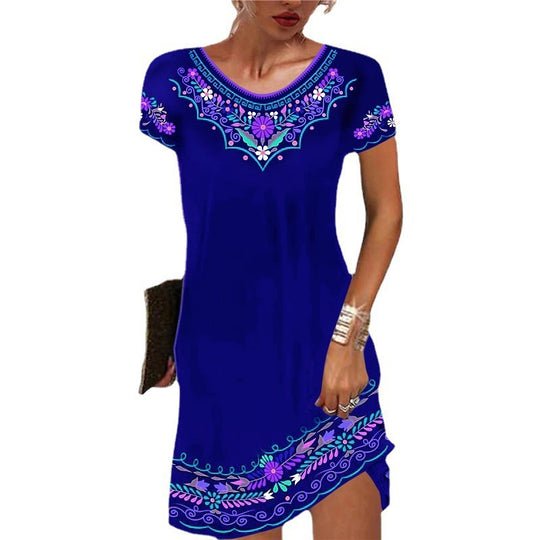Damen Sommerliches Freizeitkleid mit kunstvollem Stickdesign EB