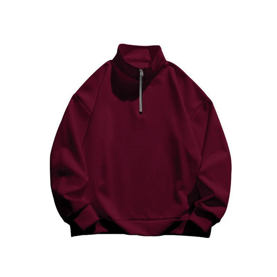 Unisex Relax-Halbzip-Sweatshirt mit hohem Stehkragen, Raglanärmeln und leicht angerauter Innenseite EB