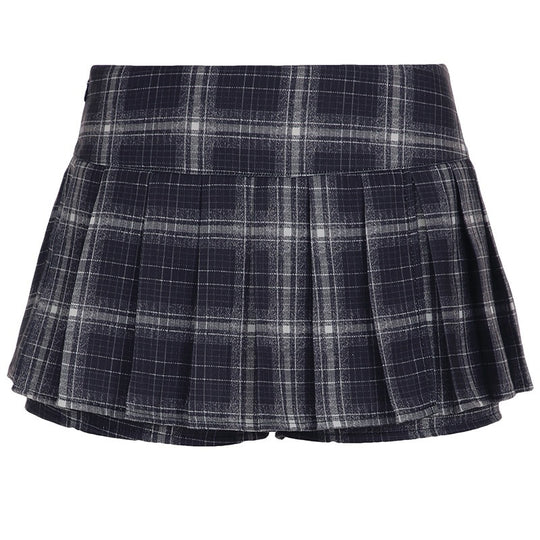 Damen Minirock mit dekorativen Knopfdetails und senkrechten Streifen EB