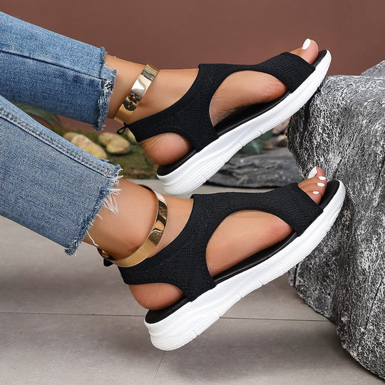 Damen Komfortable Sport-Sandalen mit elastischen Riemen und atmungsaktiver Sohle EB