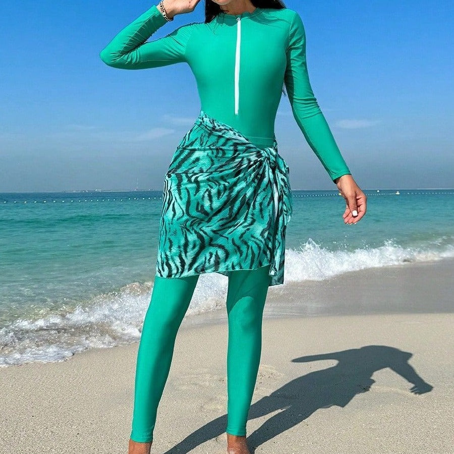Damen eleganter UV-Schutz-Schwimmanzug mit Wickelrock EB