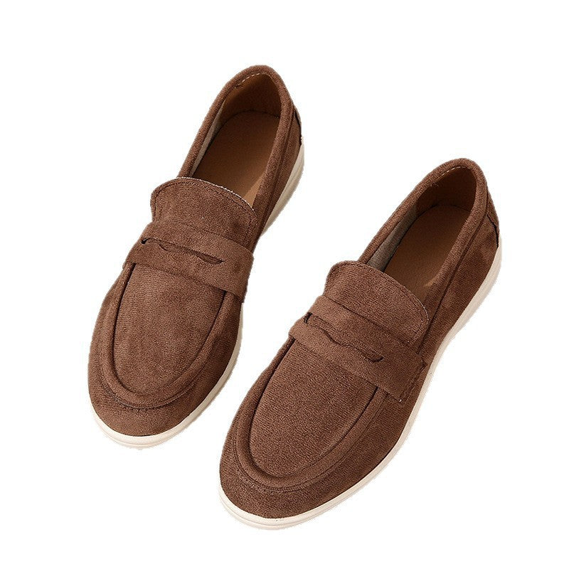Damen Mokassins mit modischem Veloursleder-Design EB