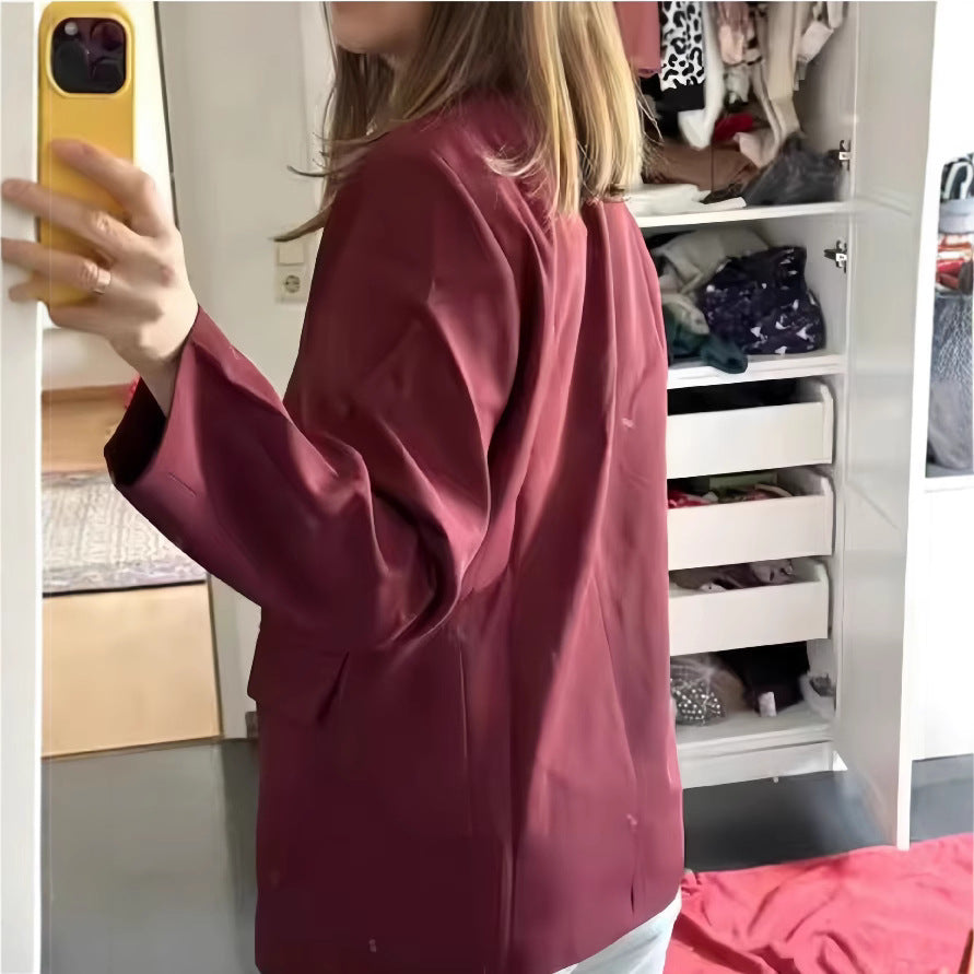 Damen Oversized Blazer mit doppelter Knopfreihe und lässigem Schnitt EB