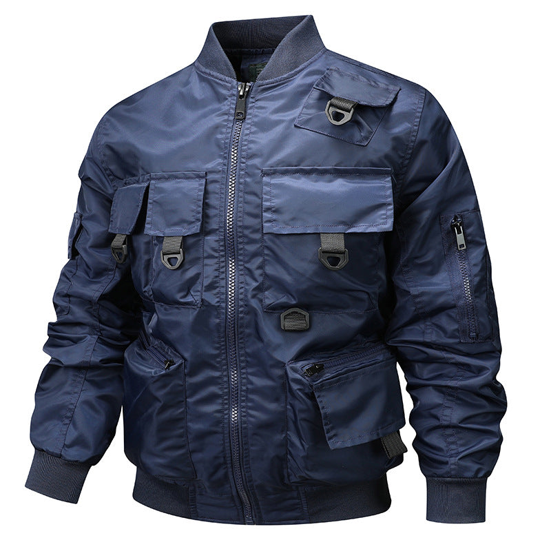 Herren nan urban-militärische Bomberjacke mit modularen Mehrzwecktaschen und D‑Ring-Details EB