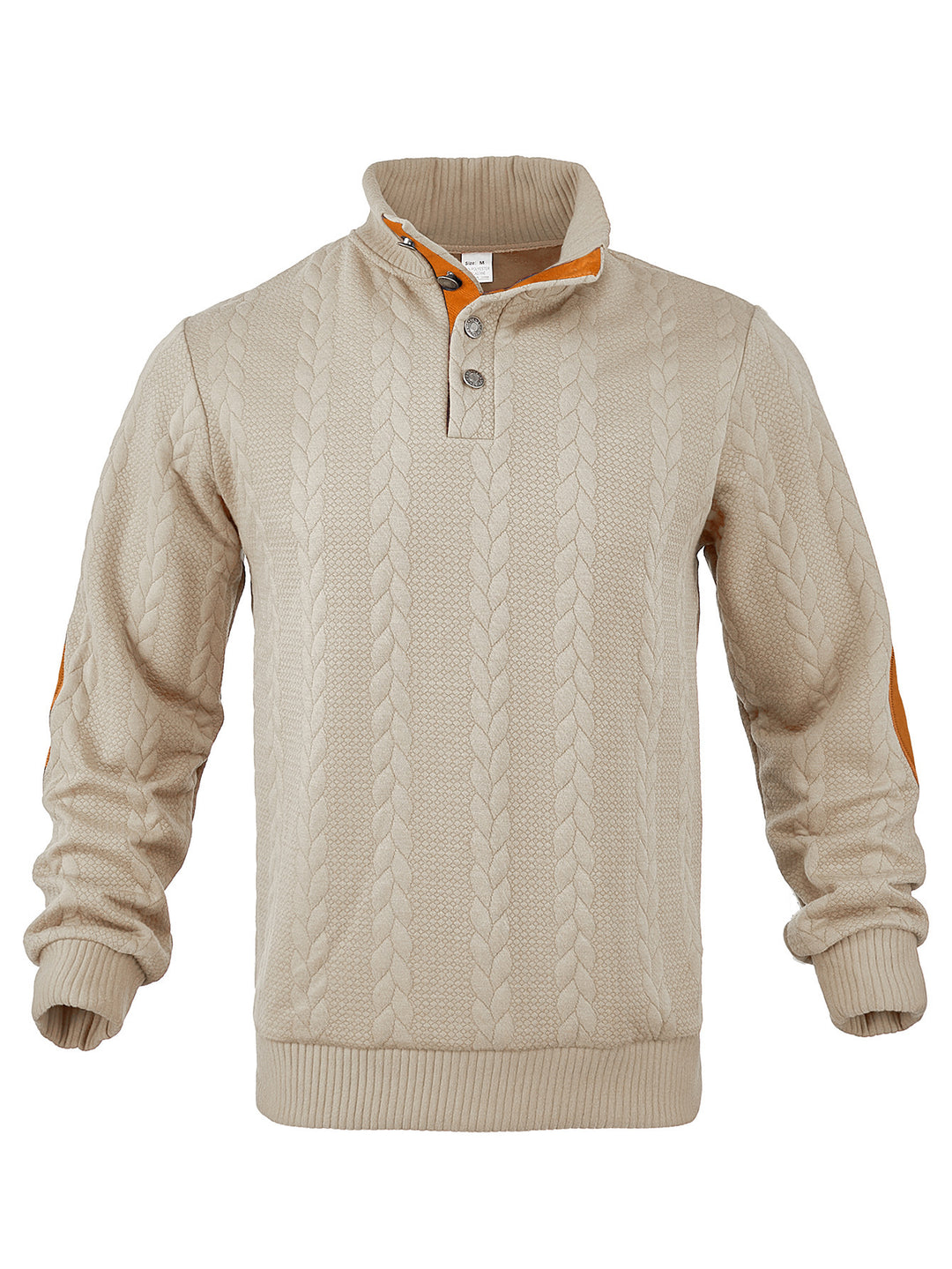 Herren Strickpullover mit hohem Kragen und strukturiertem Muster EB