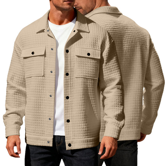 Herren nan gequiltete Hemdjacke im Overshirt-Stil mit Druckknopfleiste und aufgesetzten Brustklappen EB