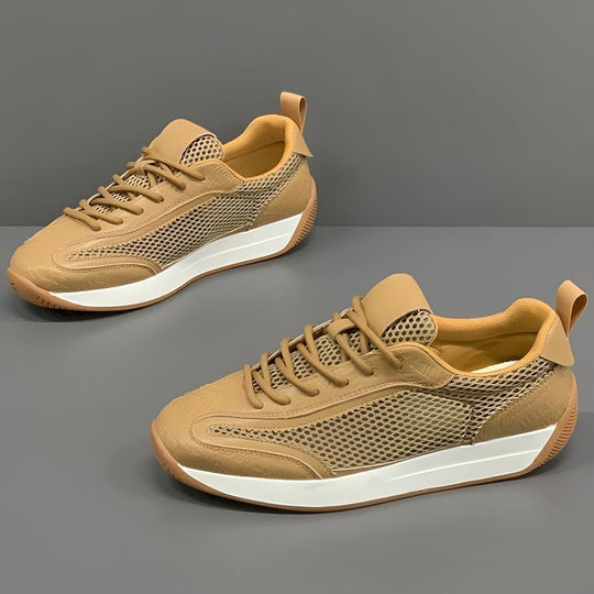 Damen Sportliche Sneaker mit atmungsaktiver Oberflächenstruktur und stoßdämpfender Sohle EB