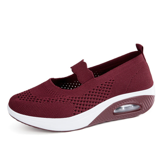 Damen atmungsaktive Slip-On Sneakers mit elastischem Riemen EB
