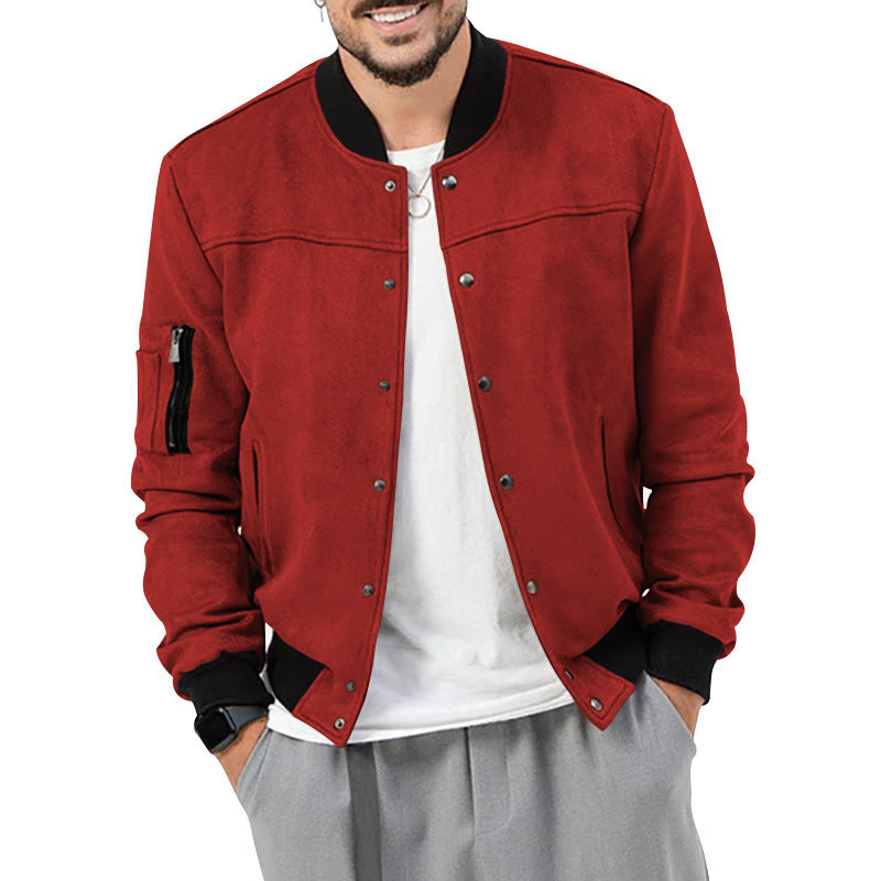 Herren modische Bomberjacke mit praktischen Taschen und elastischen Bündchen EB