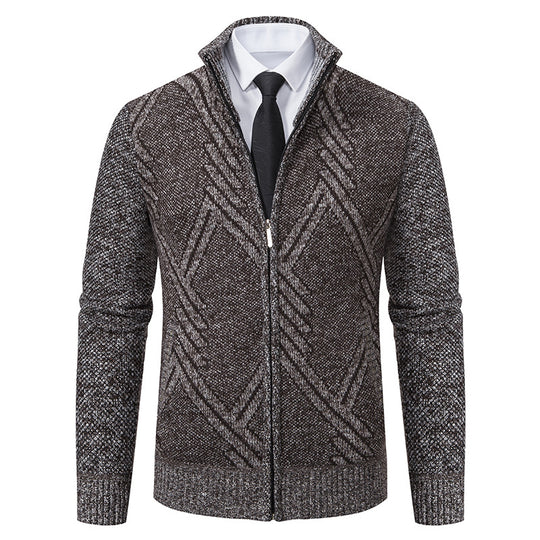 Herren Strickjacke mit modernen geometrischen Mustern EB