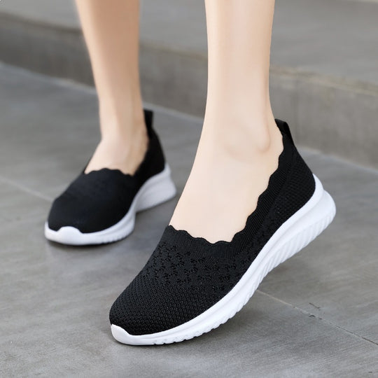 Damen Atmungsaktive Slip-On Sneakers mit komfortabler Sohle EB