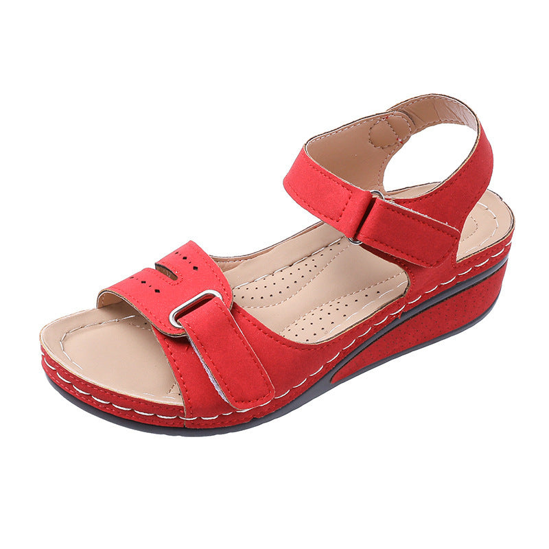 Damen Komfortable Keilsandalen mit verstellbaren Riemen EB