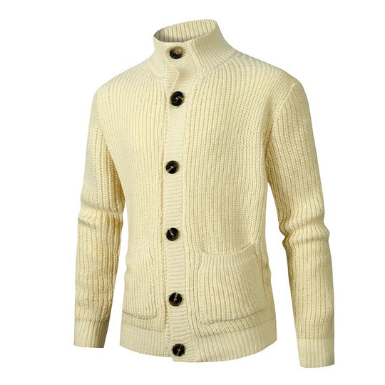 Herren komfortable Strickjacke mit Knopfverschluss EB