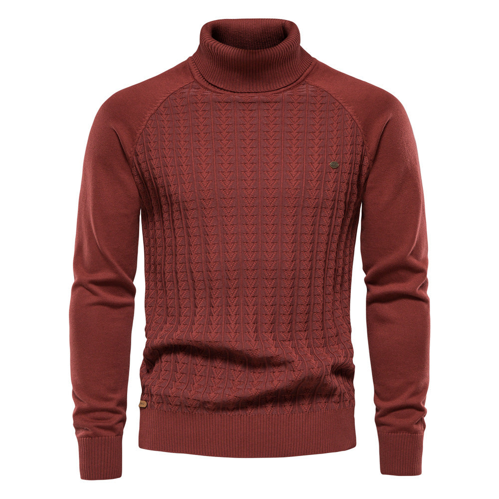 Herren Rollkragenpullover mit strukturiertem Muster EB