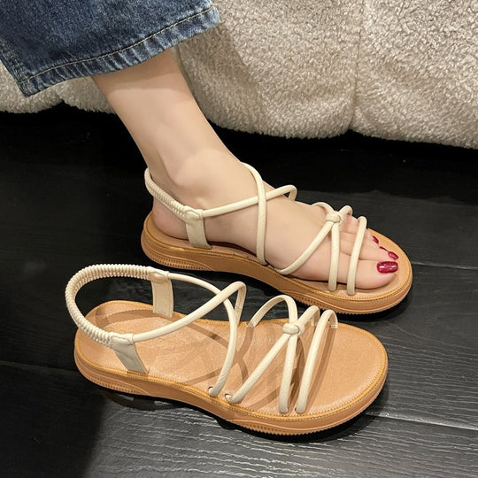 Damen bequeme und luftige Sandalen mit elastischen Riemen EB