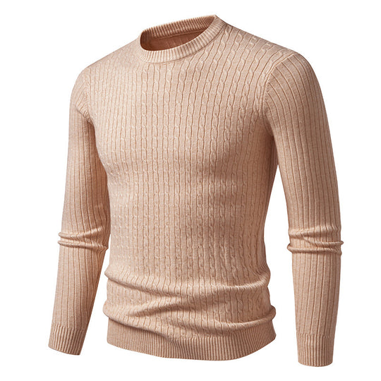 Herren Grobstrickpullover mit elegantem Zopfmuster EB