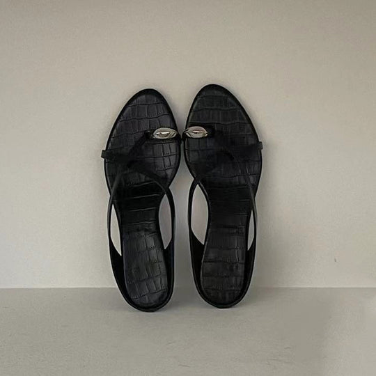 Damen elegante Sling-Sandalen mit modischem Riemendesign und komfortablem Absatz EB