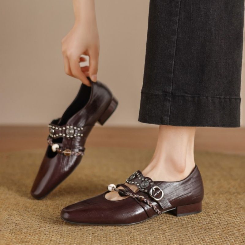 Damen elegante Mules mit anpassbarem Riemen und Perlenverzierung EB