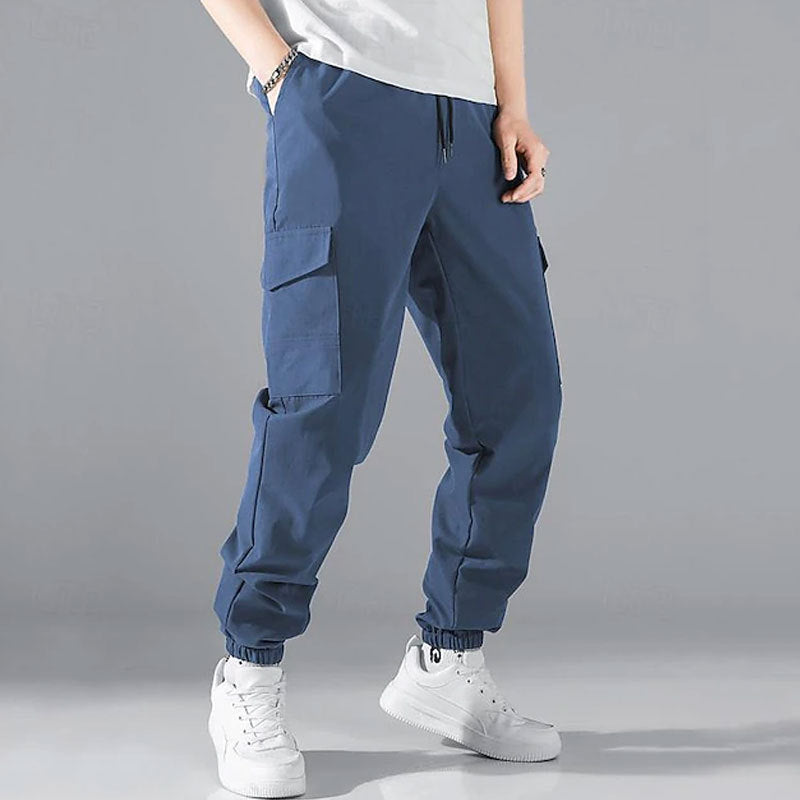 Herren Cargo-Hose mit elastischem Bund und multifunktionalen Taschen EB