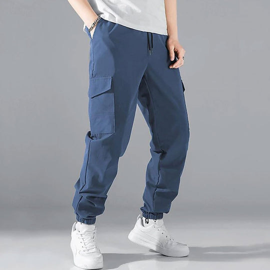 Herren Cargo-Hose mit elastischem Bund und multifunktionalen Taschen EB