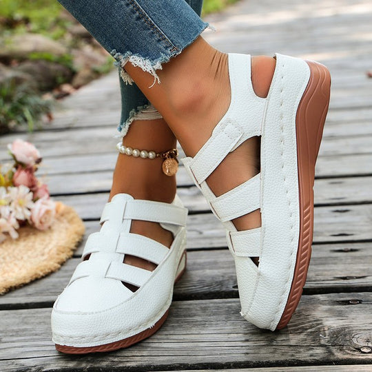 Damen Sportliche und luftige Zehentrenner-Sandalen mit verstellbaren Riemen EB