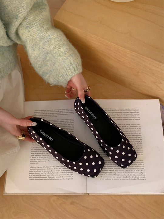 Damen Ballerinas mit polka Punkte Design und komfortablem Innenfutter EB
