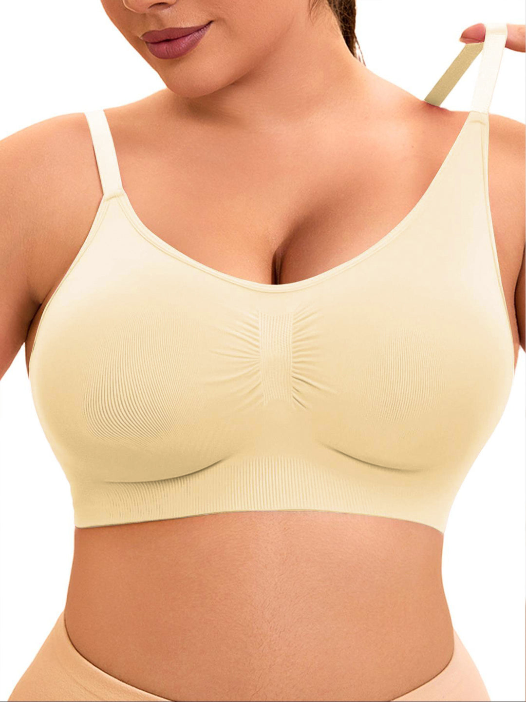 Damen sportlicher Bralette-BH mit nahtloser Passform und elastischem Unterband EB