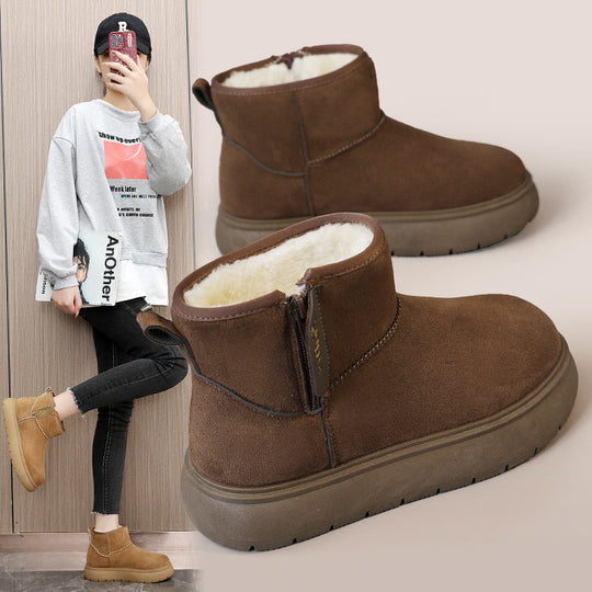 Damen modische Winterstiefeletten mit warmem Innenfutter und rutschfester Sohle EB