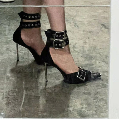 Damen schicke High Heels mit elegantem Riemendesign EB