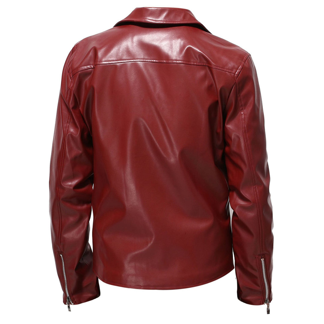 Herren stylish Kunstleder Motorradjacke EB