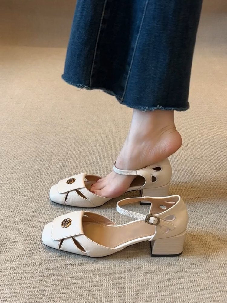 Damen elegante Slingback-Pumps mit modischem Riemchen und komfortablem Blockabsatz EB
