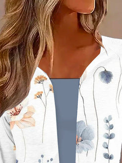 Damen Langarm-Cardigan mit floralen Mustern EB
