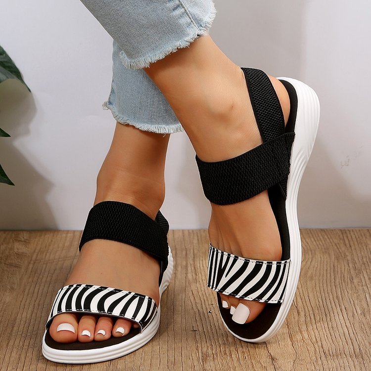 Damen Freizeitsandalen mit elastischen Riemen und rutschfester Sohle EB