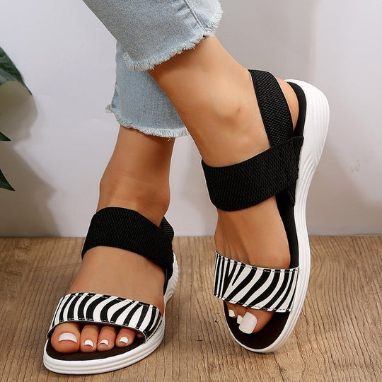 Damen Freizeitsandalen mit elastischen Riemen und rutschfester Sohle EB