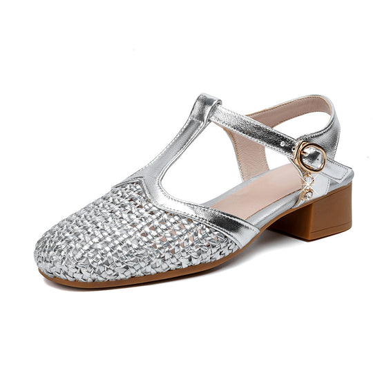 Damen Slingpumps mit eleganter Netzstruktur und modischem Riemen EB