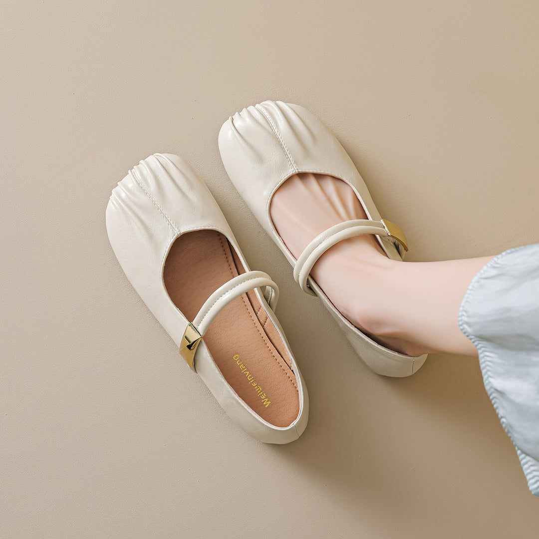 Damen Ballerinas mit dekorativem Riemen und modischem Akzent EB