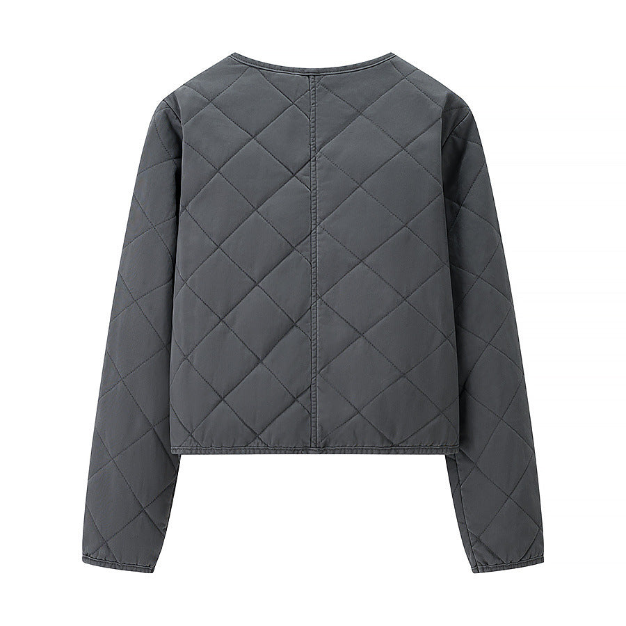 Damen gesteppte Übergangsjacke mit praktischem Reißverschluss und eleganten Taschen EB