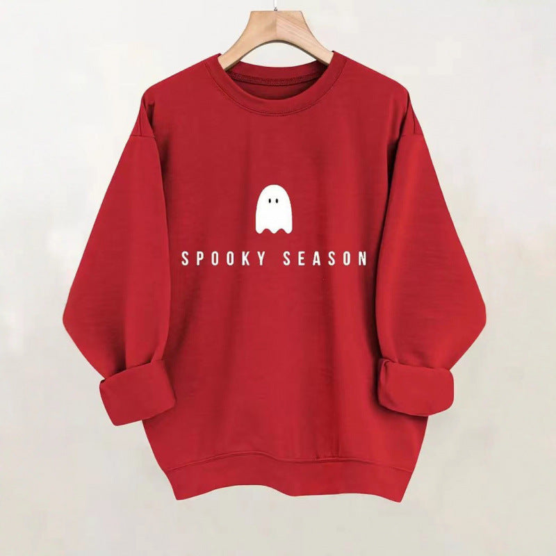 Unisex nan lässiges Halloween Sweatshirt mit Gespenst-Print und Oversize-Schnitt EB